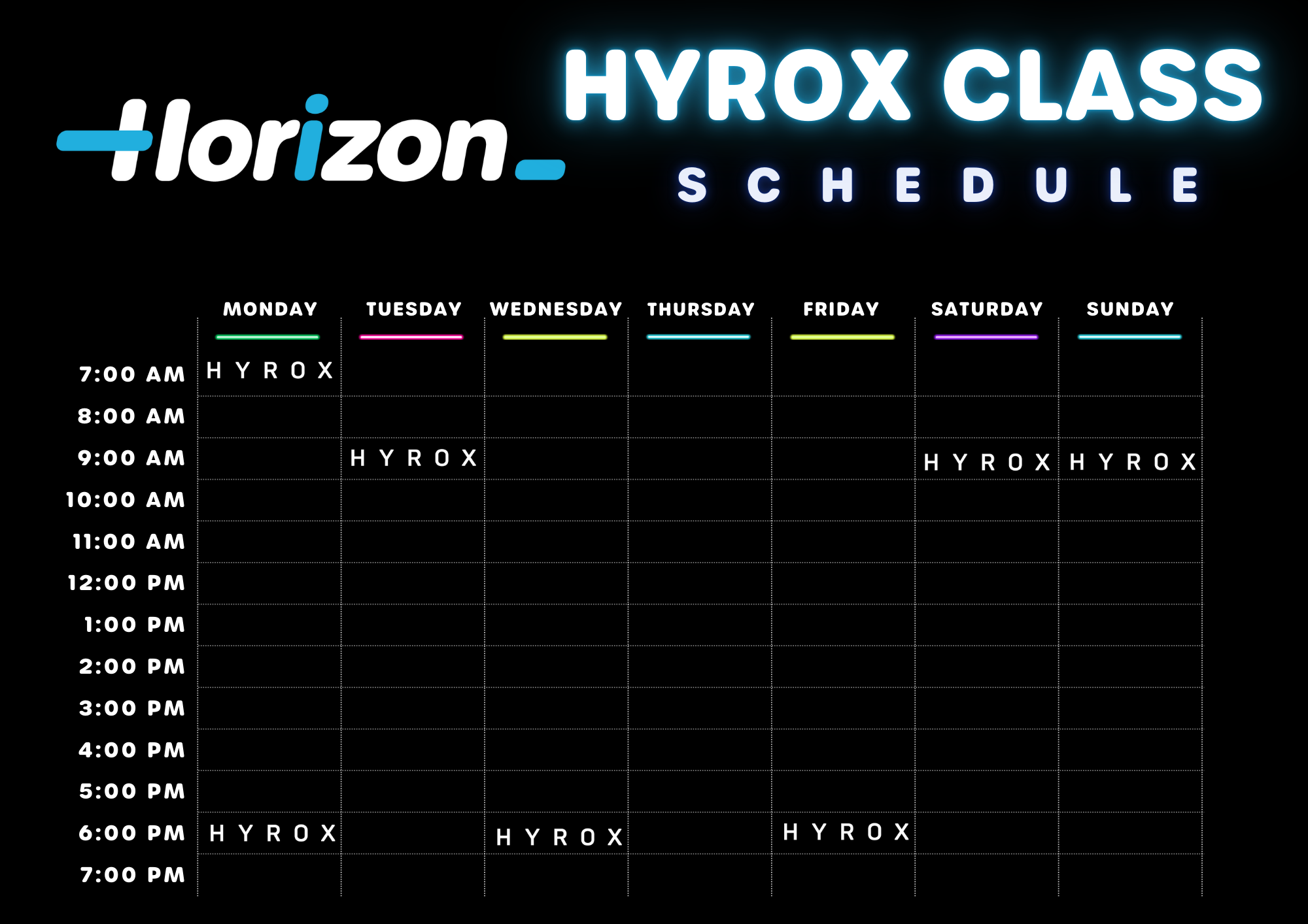 HYROX Schedule