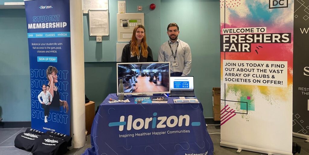 Freshers fair with membership information display.