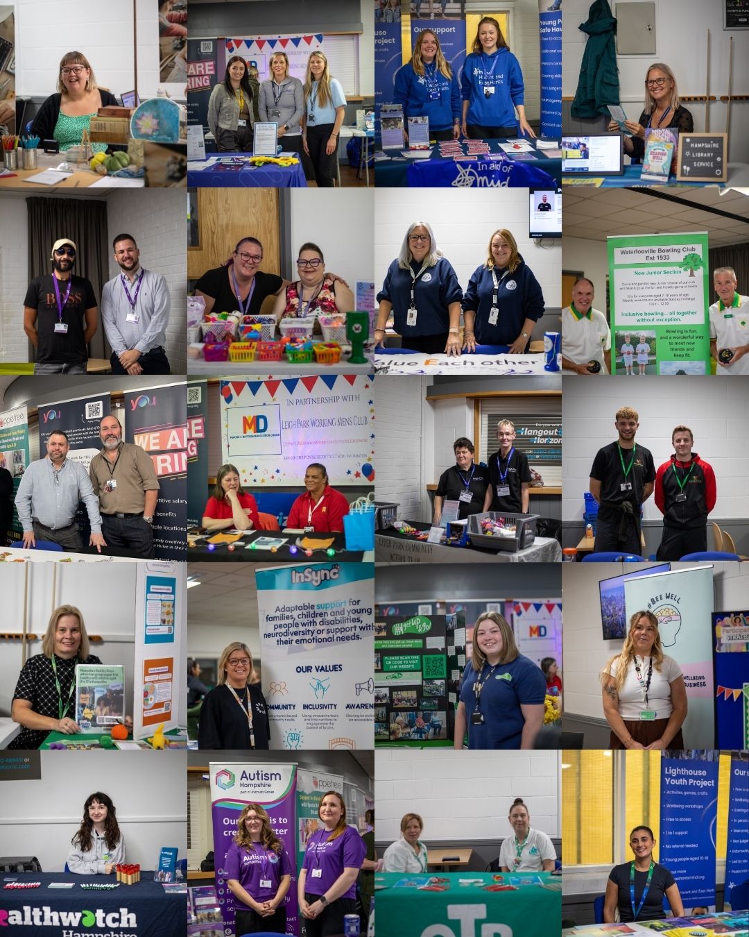 Various stalls at community health fair.